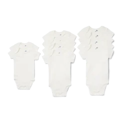 Organic Cotton Grow With Me Short Sleeve Bodysuits (10 Pack)