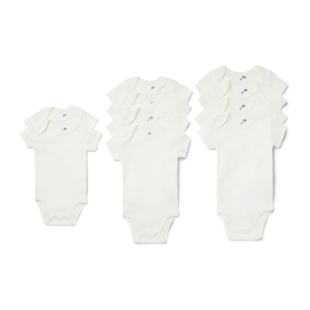 Organic Cotton Grow With Me Short Sleeve Bodysuits (10 Pack)
