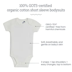 Organic Cotton Grow With Me Short Sleeve Bodysuits (10 Pack)