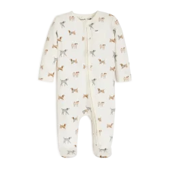 Organic Cotton Printed 2-Way Zip Footie