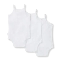 Organic Cotton Set of 3 Solid Camisole Bodsuits
