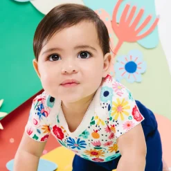 Organic Cotton Short-Sleeve Printed Bodysuit (5 Pack)