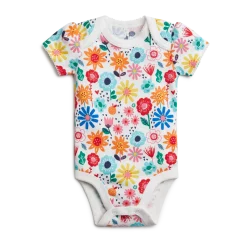 Organic Cotton Short-Sleeve Printed Bodysuit (5 Pack)