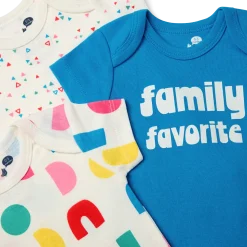 Organic Cotton Short-Sleeve Printed Bodysuit (5 Pack)