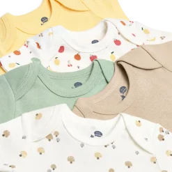 Organic Cotton Short-Sleeve Printed Bodysuit (5 Pack)