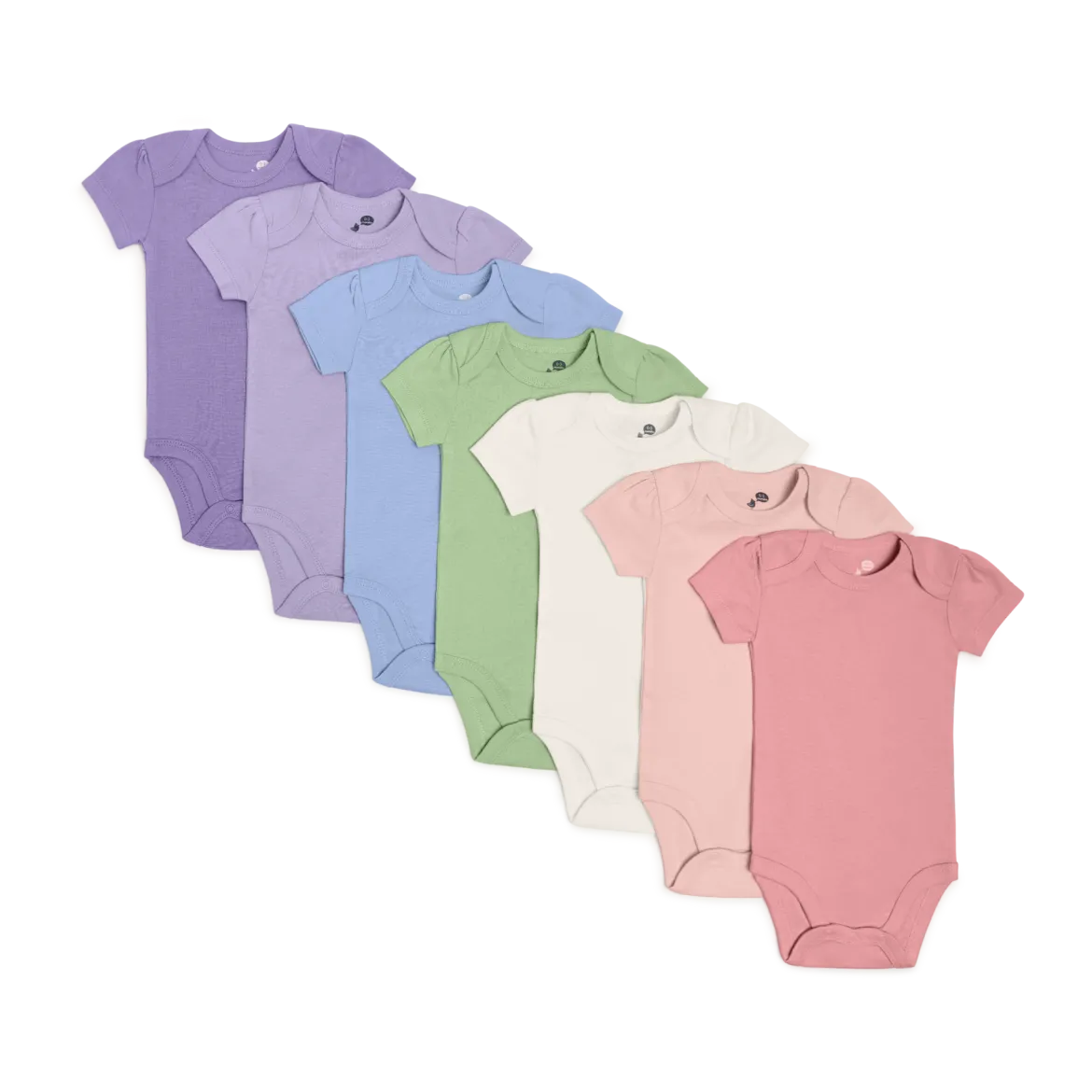 Organic Cotton Solid Short Sleeve Bodysuit (7 Pack)