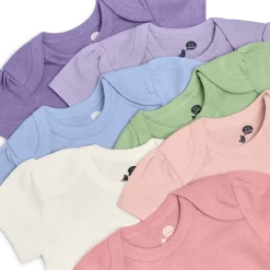 Organic Cotton Solid Short Sleeve Bodysuit (7 Pack)