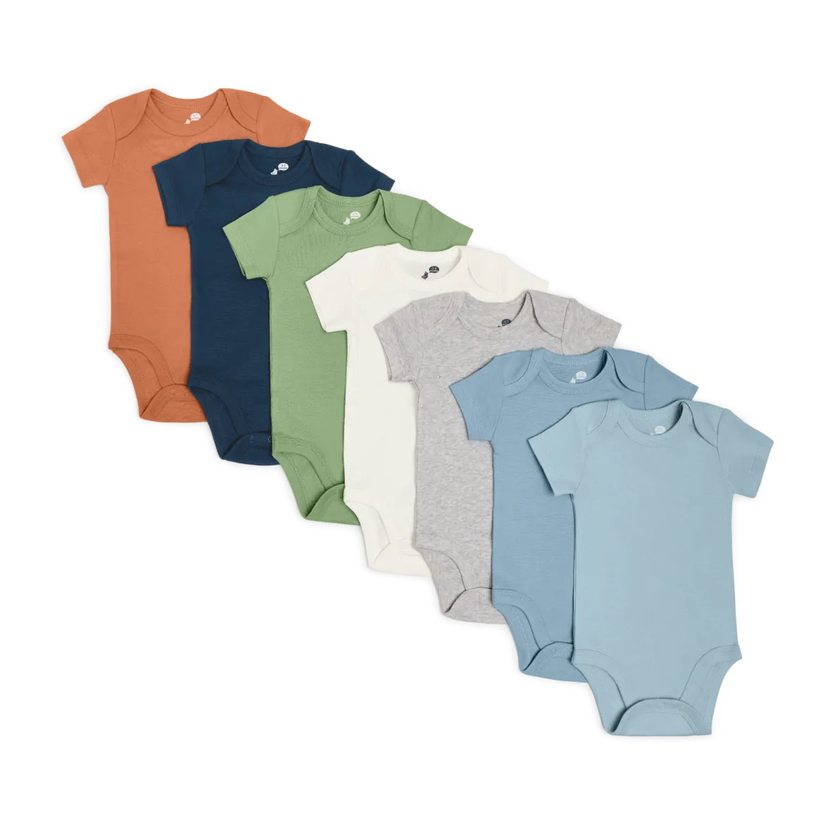 Organic Cotton Solid Short Sleeve Bodysuit (7 Pack)