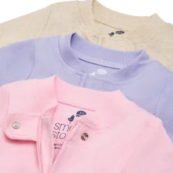 Organic Cotton Solid Zipper Footie (3 Pack)