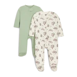 Organic Cotton 2-Way Zip Footie (2 Pack)