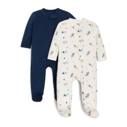 Organic Cotton 2-Way Zip Footie (2 Pack)