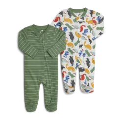 Organic Cotton 2-Way Zip Footie (2 Pack)
