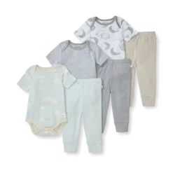 Organic Short Sleeve Bodysuit & Pant Set (3 Pack)