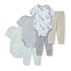 Organic Short Sleeve Bodysuit & Pant Set (3 Pack)