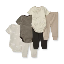 Organic Short Sleeve Bodysuit & Pant Set (3 Pack)