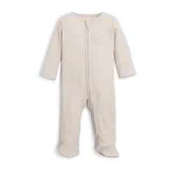 Organic Waffle Ruffle Zipper Footie (2 Pack)