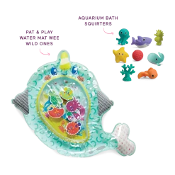 Pat & Play Water Mat Wee Wild Ones & Aquarium Bath Squirters Bath Time Bundle