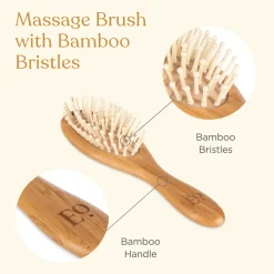 3-Piece Bamboo Brush & Comb Set