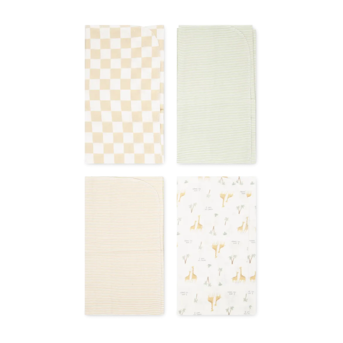 4-Piece Flannel Receiving Blanket