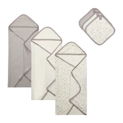 6-Piece Organic Cotton Bath Time Set