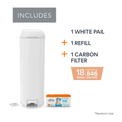 Platinum Stainless Steel Diaper Pail with Easy Roll Refill Bags