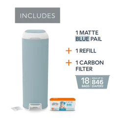 Platinum Stainless Steel Diaper Pail with Easy Roll Refill Bags