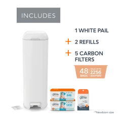 Platinum Stainless Steel Diaper Pail Gift Set