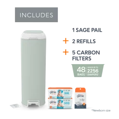 Platinum Stainless Steel Diaper Pail Gift Set