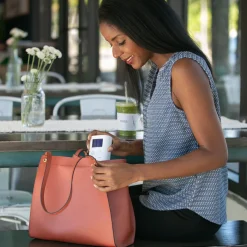 9 Plus Portable Rechargeable Breast Pump with Grey Tote and Pink Cooler Kit