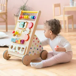 Premium Natural Wooden Activity Walker