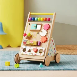 Premium Natural Wooden Activity Walker