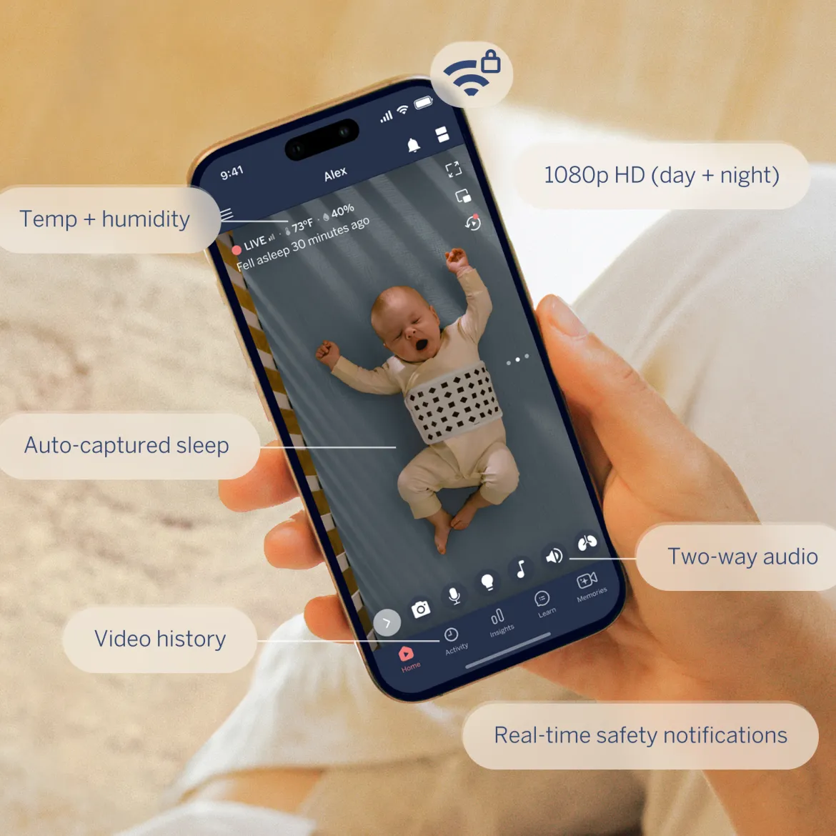 Pro Smart Baby Monitor and Wall Mount