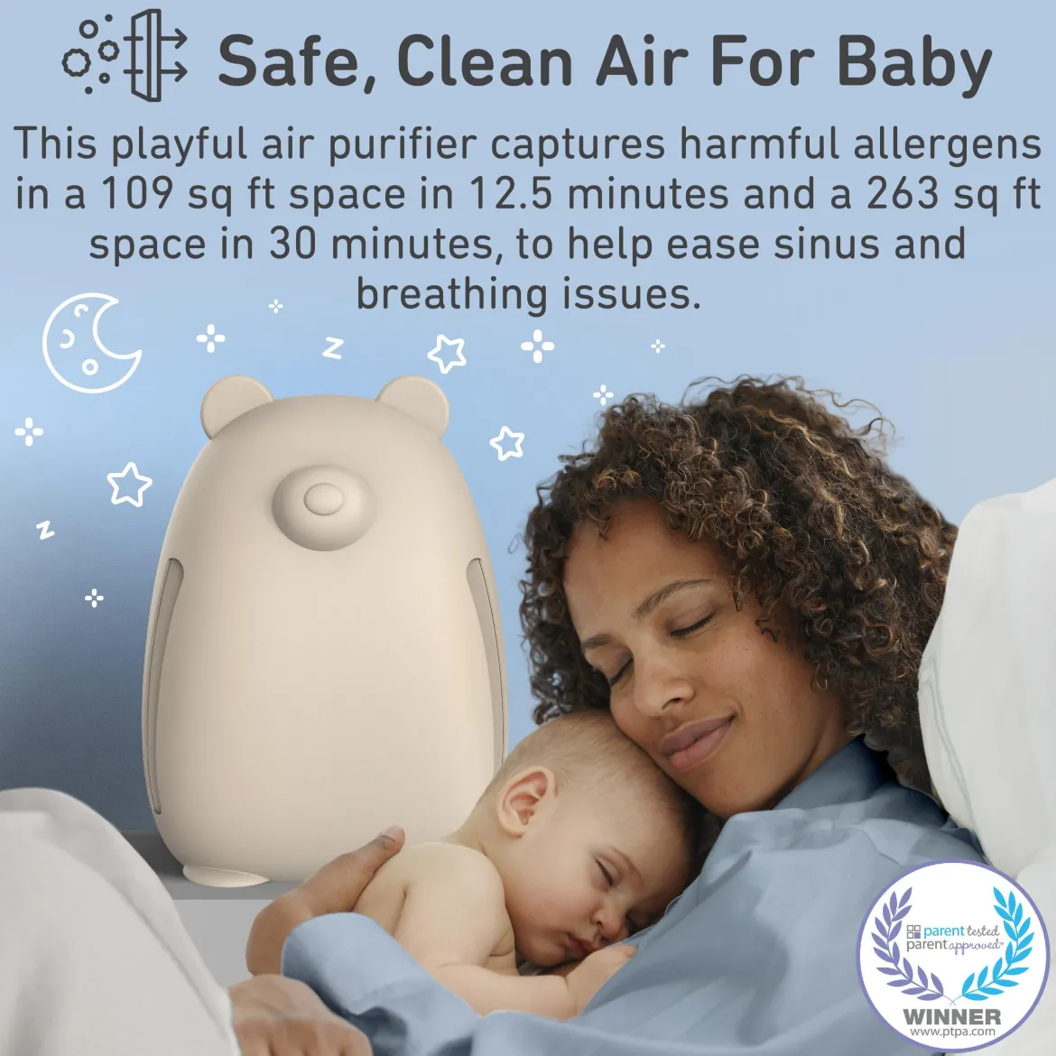 PureBaby Kids Bear Air True HEPA Air Purifier