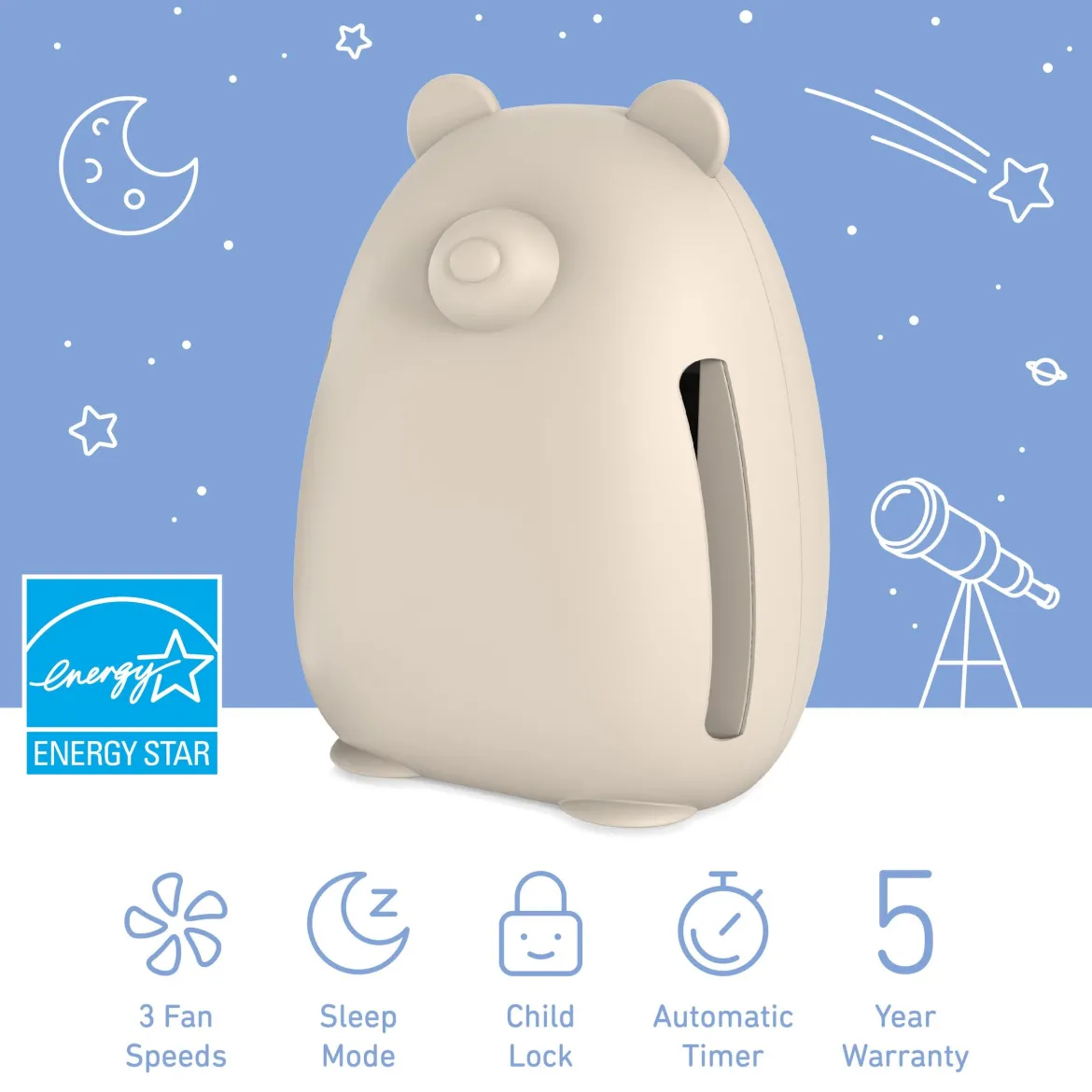 PureBaby Kids Bear Air True HEPA Air Purifier