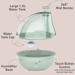 PureBaby Ultrasonic Cool Mist Humidifier & Soft Glow Night Light