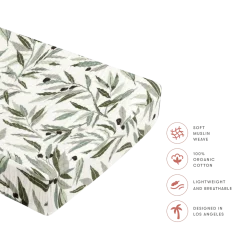Quilted Changing Pad Cover in GOTS Certified Organic Muslin Cotton