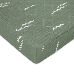 Quilted Changing Pad Cover in GOTS Certified Organic Muslin Cotton