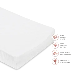 Quilted Changing Pad Cover in GOTS Certified Organic Muslin Cotton