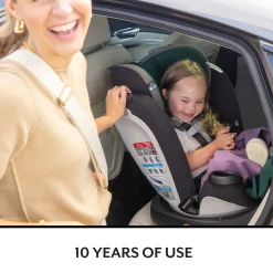 Revolve360 Extend All-in-One Rotational Car Seat with Green & Gentle Fabric
