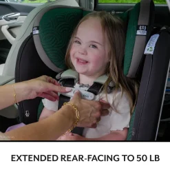 Revolve360 Extend All-in-One Rotational Car Seat with Green & Gentle Fabric