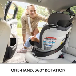 Revolve360 Slim 2-in-1 Rotational Car Seat with Green & Gentle Fabric