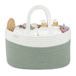 Rope Diaper Caddy Organizer with 3 Compartments