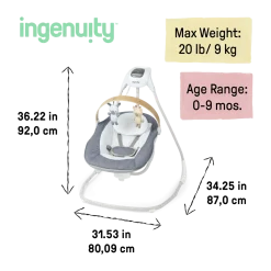 SimpleComfort Compact Soothing Baby Swing