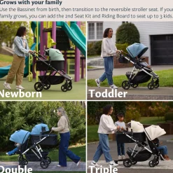 Single-to-Double Stroller 3.0 and Bassinet Bundle