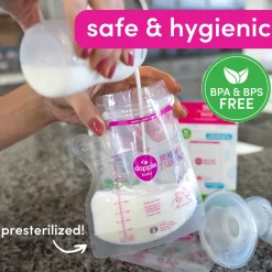 Temp-Sensing No-Leak Breast Milk Storage Bag with Easy Pour Spout