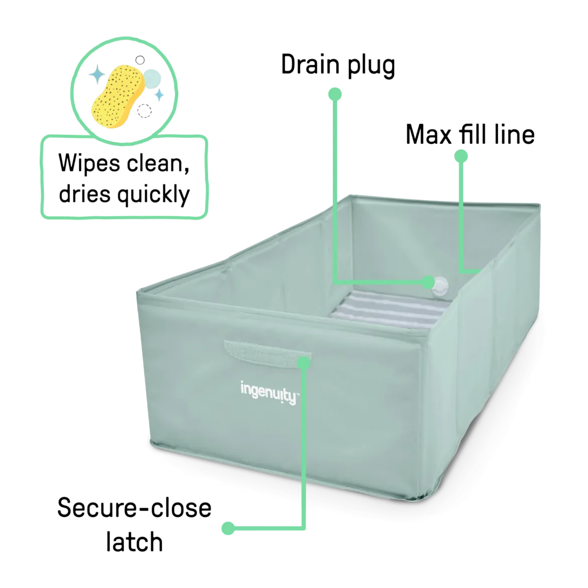 Tuckaway Toddler Tub, Converts Shower to Tub