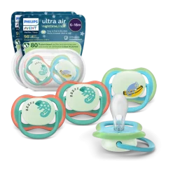 Ultra Air Pacifier Night 6-18M (4 Pack)