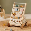 Versatile Natural Wooden Baby Walker
