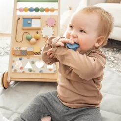 Versatile Natural Wooden Baby Walker