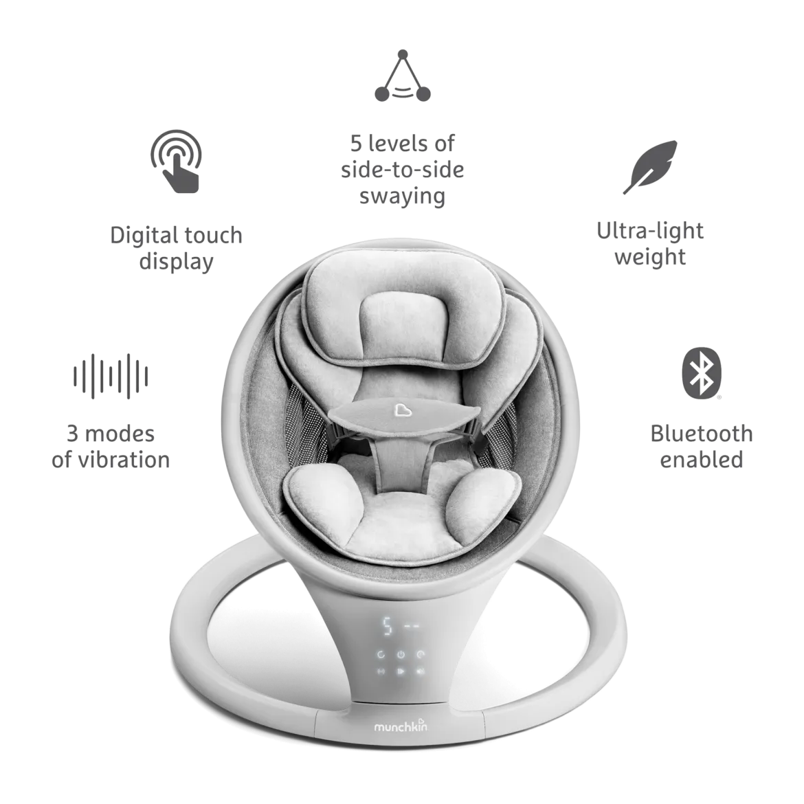 Vibration Baby Swing - Bluetooth-Enabled Smart Seat with Music and Motion